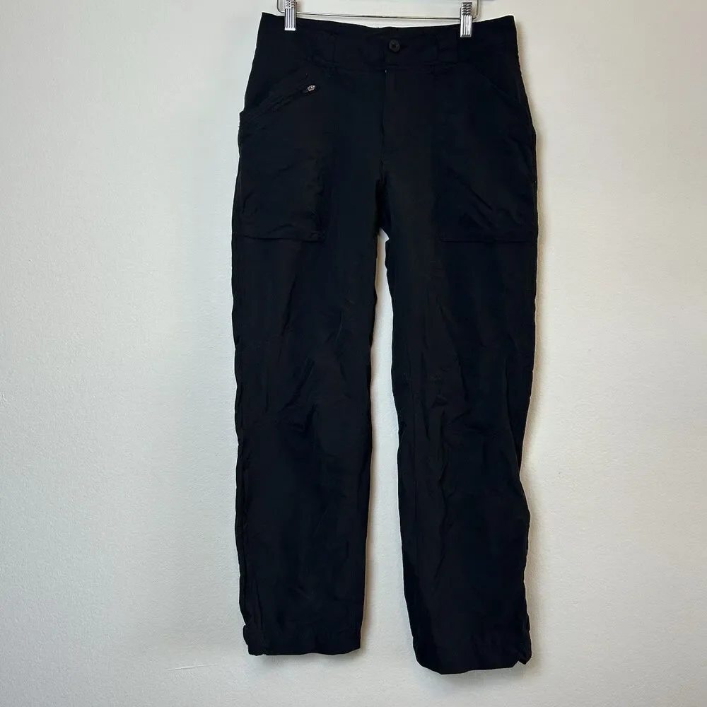 REI Pants Women's 8 Black Nylon UPF 50 Hiking Outdoor Gorpcore Ankle Zip Fishing - Picture 1 of 13
